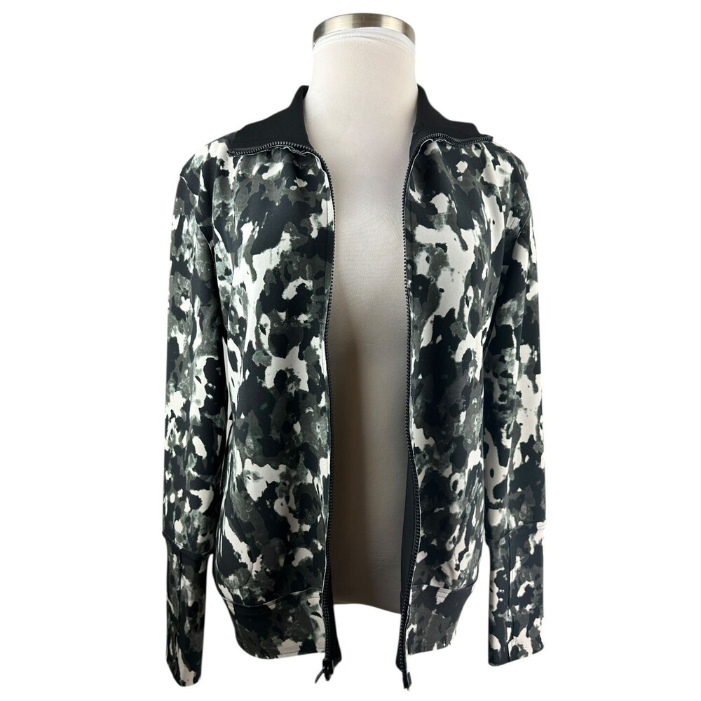 Norma Kamali Reversible Jacket Camo Pockets Full Zip Mock Neck Women's Large - Picture 4 of 16